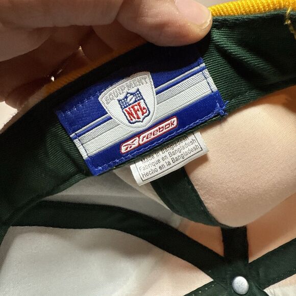 Reebok NFL Pro Line Green Bay Packers Hat Adjustable Closure Strap Back Green - Picture 5 of 6